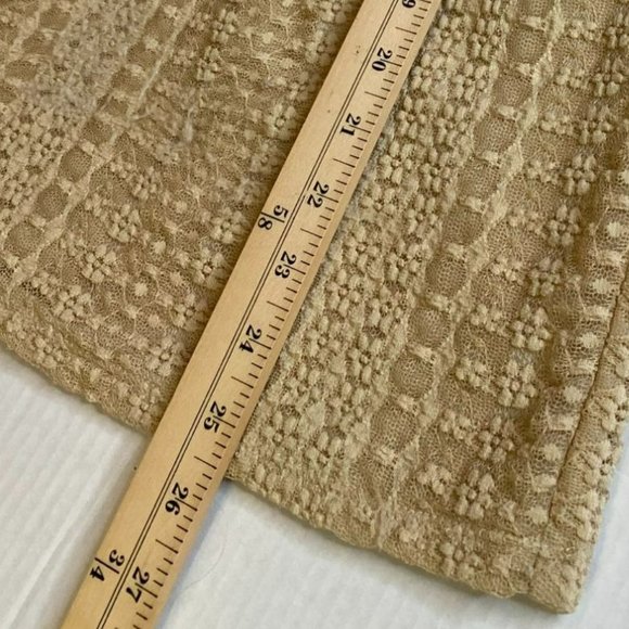 Alfani Womens Beige Lace Knit Baby Doll Top with Cap Sleeves Size S Y2K Romantic - Picture 7 of 8